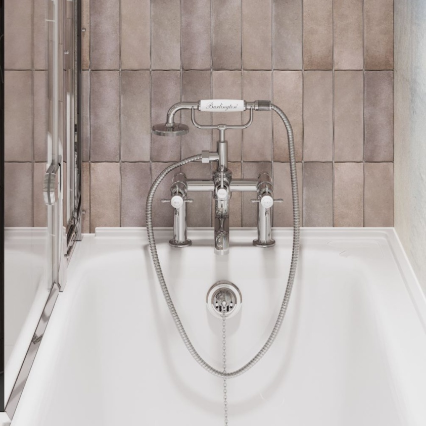 Lifestyle image of Burlington Guild Deck Mounted Bath Shower Mixer